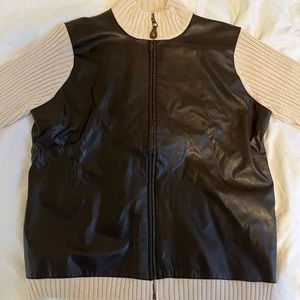leather jacket/sweater